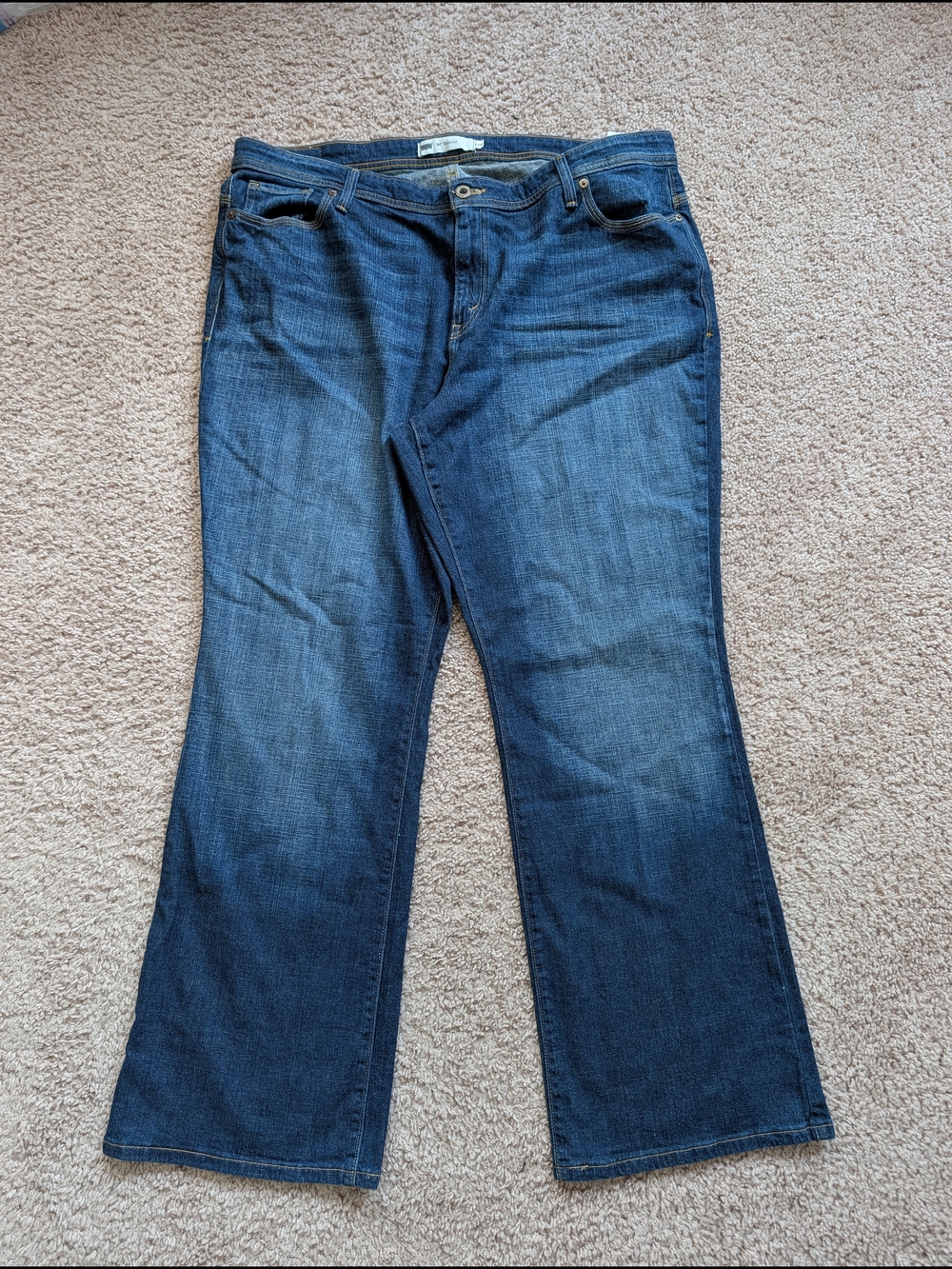 Levis Womens Dark Wash Blue 580 Bootcut Defined Waist High Rise Jeans Size 22W